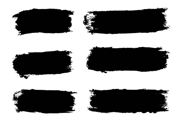 Spazzole Nere Soccorso Grunge Texture Splash Banner Illustrazione Vettoriale — Vettoriale Stock