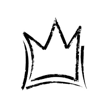 Doodle taç sanatı, vektör illüstrasyonu.