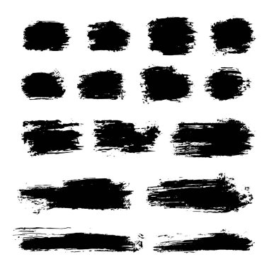 Siyah Tehlike Fırçaları. Grunge Doku. Banner 'a su sıçrat. vektör illüstrasyonu.