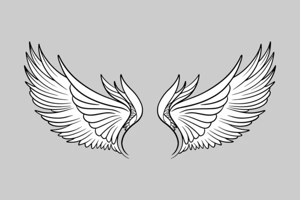 Robot melek kanatları. Melek tüyü kanadı. Vektör illüstrasyonu.