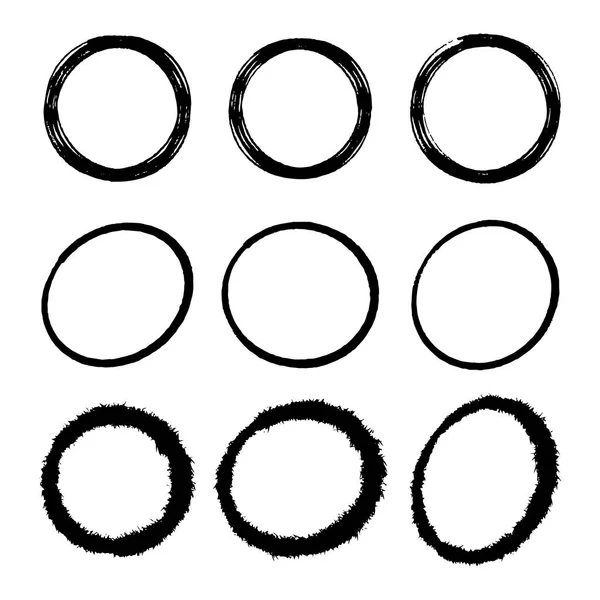 Super Reihe Von Kreisen Linien Skizzieren Von Hand Gezeichnet Kritzelkreise — Stockvektor