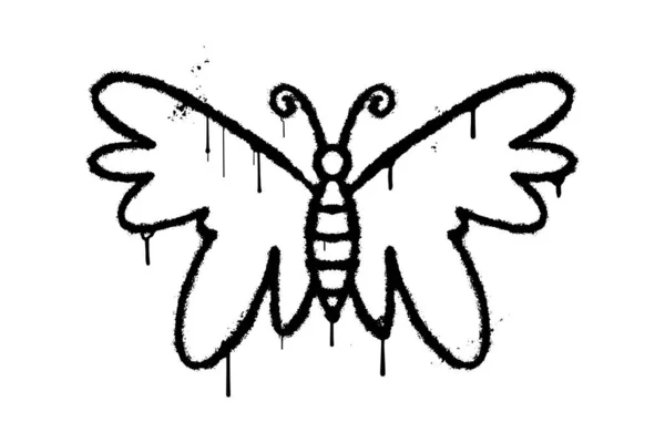 Doodle Motýlí Graffiti Art Vektorová Ilustrace — Stockový vektor
