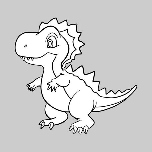 Livre Coloriage Éducatif Dinosaure Pour Les Enfants École Primaire Illustration — Image vectorielle