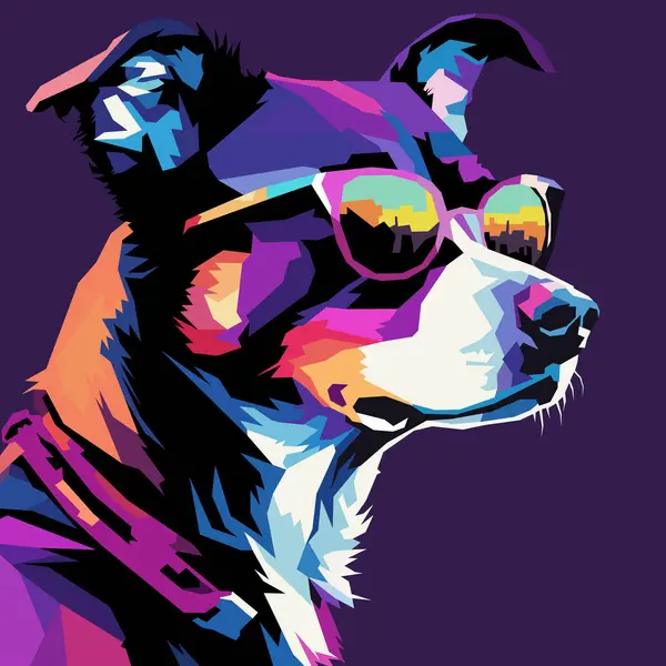 köpek kafası WPAP sanat tarzı, pop sanatı, vektör illüstrasyonunu kullanarak çizildi.