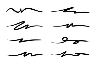 Vuruşlar, altçizgiler, işaretleyici vuruşlar, dalga fırça izleri.