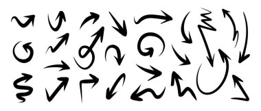 El çizimi ok seti. Çizim illüstrasyonu.