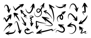 El çizimi ok seti. Çizim illüstrasyonu.