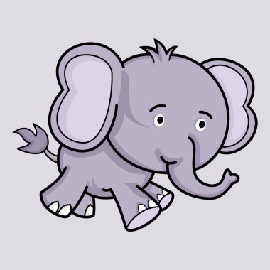 şirin fil çocuk vektörü, komik hayvan vektörü