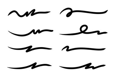 Vuruşlar, altçizgiler, işaretleyici vuruşlar, dalga fırça izleri.