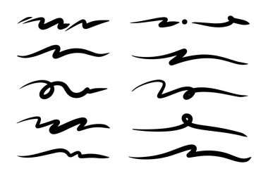 Vuruşlar, altçizgiler, işaretleyici vuruşlar, dalga fırça izleri.