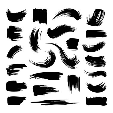 Siyah Tehlike Fırçaları. Grunge Doku. Banner 'a su sıçrat. vektör illüstrasyonu.