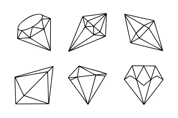 Diamante Doodle Desenhado Mão Ícone Gemas Ilustração Vetorial — Vetor de Stock