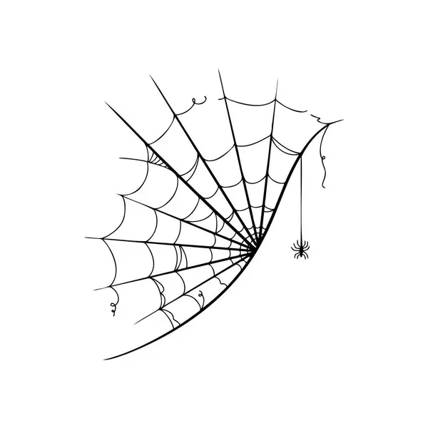 Gekritzeltes Spinnennetz Symbol Auf Weißem Hintergrund — Stockvektor
