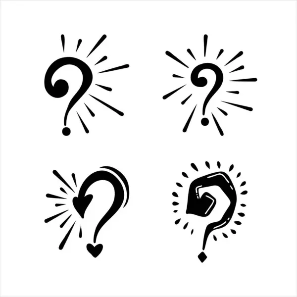 Ponto Interrogação Doodle Sinal Símbolo Para Elementos Design Apresentação Site — Vetor de Stock