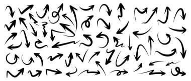 El çizimi ok seti. Çizim illüstrasyonu.