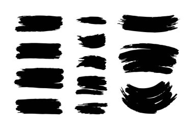Siyah Tehlike Fırçaları. Grunge Doku. Banner 'a su sıçrat. vektör illüstrasyonu.