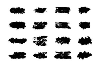Siyah Tehlike Fırçaları. Grunge Doku. Banner 'a su sıçrat. vektör illüstrasyonu.