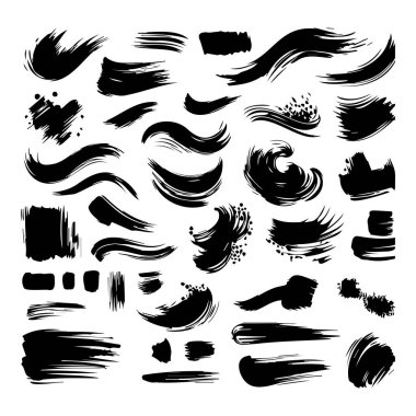 Siyah Tehlike Fırçaları. Grunge Doku. Banner 'a su sıçrat. vektör illüstrasyonu.