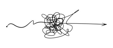 Karalanmış yuvarlak öge, Vektör illüstrasyonuyla karmaşık yolun sembolü.