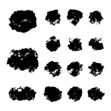 Fırça darbeleri. Boya fırçası seti. Grunge tasarım elementleri. Dikdörtgen metin kutuları. Kirli sıkıntı dokusu pankartları.