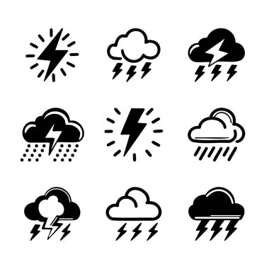 Hava durumu karalama elementlerinin tasarım amaçlı çizimi