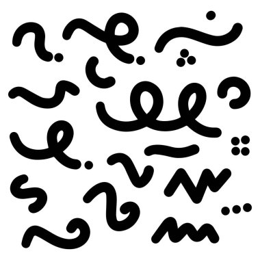 Basit siyah beyaz desenler koleksiyonu. Gerekli tasarım bileşimi için uygun