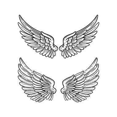 Robot melek kanatları. Melek tüyü çizimi.