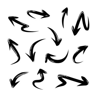 El karalama oku seti, vektör illüstrasyonu