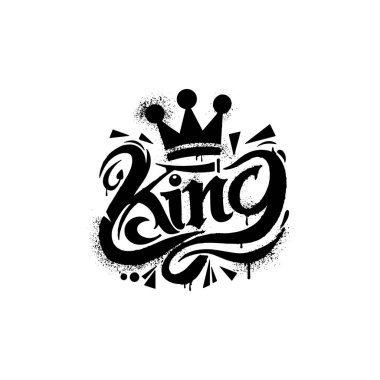 Kelime King, beyaz arka planda izole edilmiş graffiti sanatı..