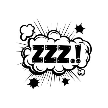 Uyumak için el çizimi zzz sembolü, karalama çizim çizim vektörü
