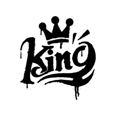 Kelime King, beyaz arka planda izole edilmiş graffiti sanatı..