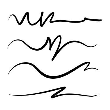 Fırça darbeleri ve fırça darbeleri vektör koleksiyonu.