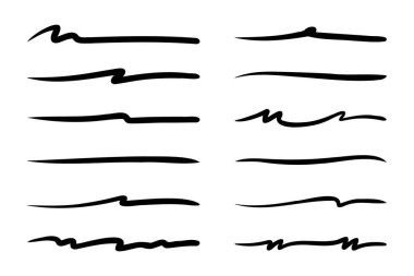 El çizilmiş altı çizili koleksiyon, vektör illüstrasyonu.