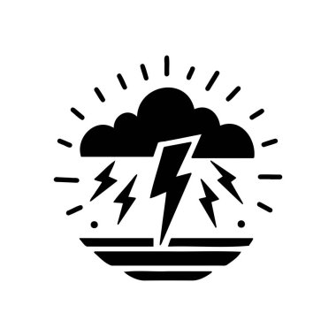 El çizimi elektrikli yıldırım sembolü çizimi. gök gürültüsü simgesi