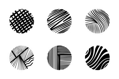 Soyut Yuvarlak, El çizimi karalama şekilleri.
