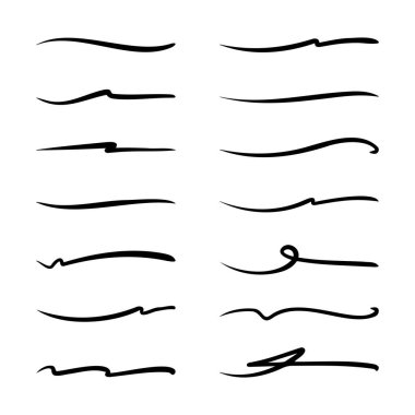 El çizilmiş altı çizili set.