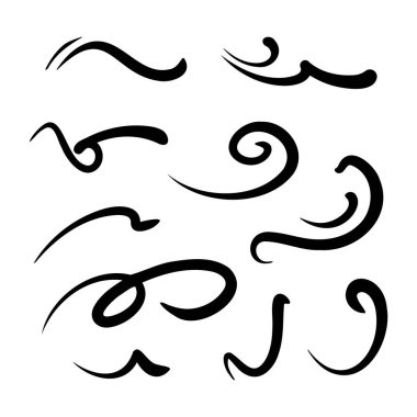 Zarif el yapımı dekoratif girdaplar ve çizgiler çeşitli tasarım projeleri ve el sanatları için uygun sanatsal yetenekler yaratır.