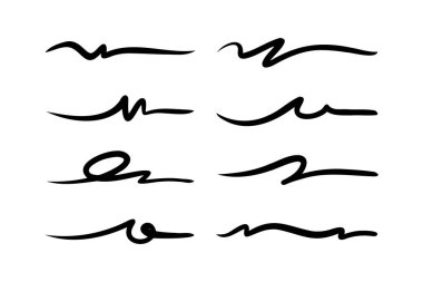 Fırça darbeleri ve fırça darbeleri vektör koleksiyonu.