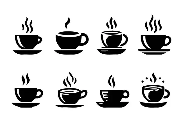 Beyaz arkaplanda el çizimi minimalist kahve ikonu