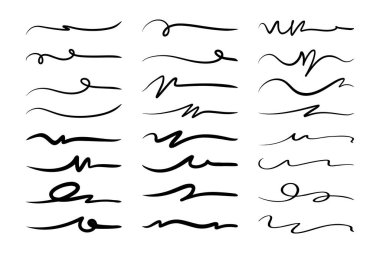 Fırça darbeleri ve fırça darbeleri vektör koleksiyonu.