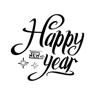 Yaratıcı el yazısı tasviri. Sanatsal yeteneği olan mutlu yıllar diler.