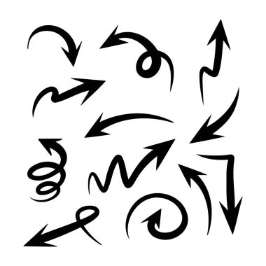 Bir çift karalama oklarının çizimi, ihtiyacınız olan tasarım elementleri