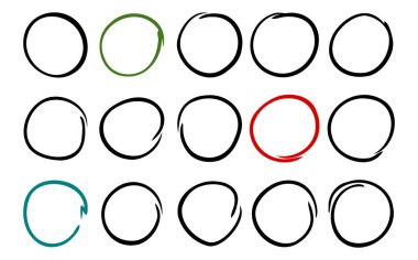 Süper daire çizgileri çizimi el çizimi. Tasarım ögeleri için karalama çemberleri