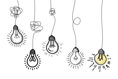 Kafa karıştırıcı berraklık ya da yol fikri. Kompleksi basitleştiriyorum. Çizim illüstrasyonu.