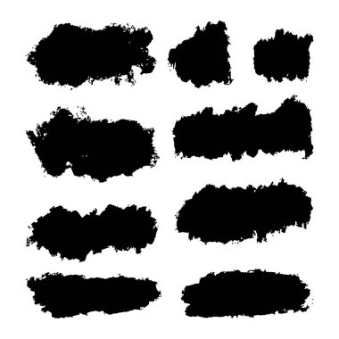 Beyaz arkaplanda siyah fırça koleksiyonu