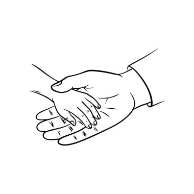 Bir çocuğun eli, sevgi ve özenin sembolü olan ailesinin eline dokunur..