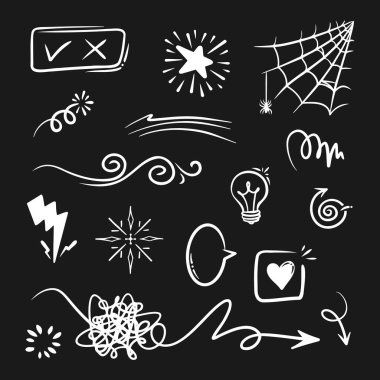 Elle çizilmiş karalama koleksiyonu.