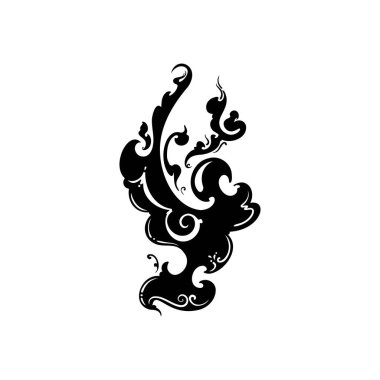 Beyaz bir arkaplanda yanan ateşin tasviri