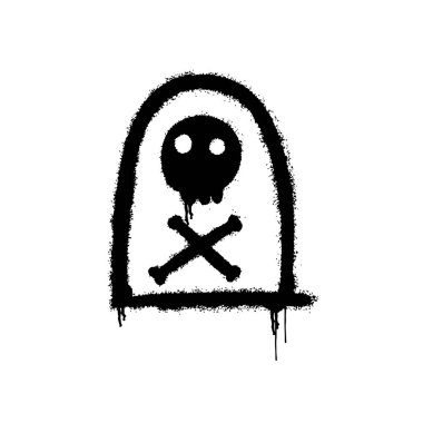 Graffiti sanatıyla süslenmiş mezar taşı sembolü.