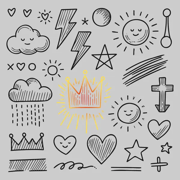 Karalama vurgusu koleksiyonu modern stile sahip elementler